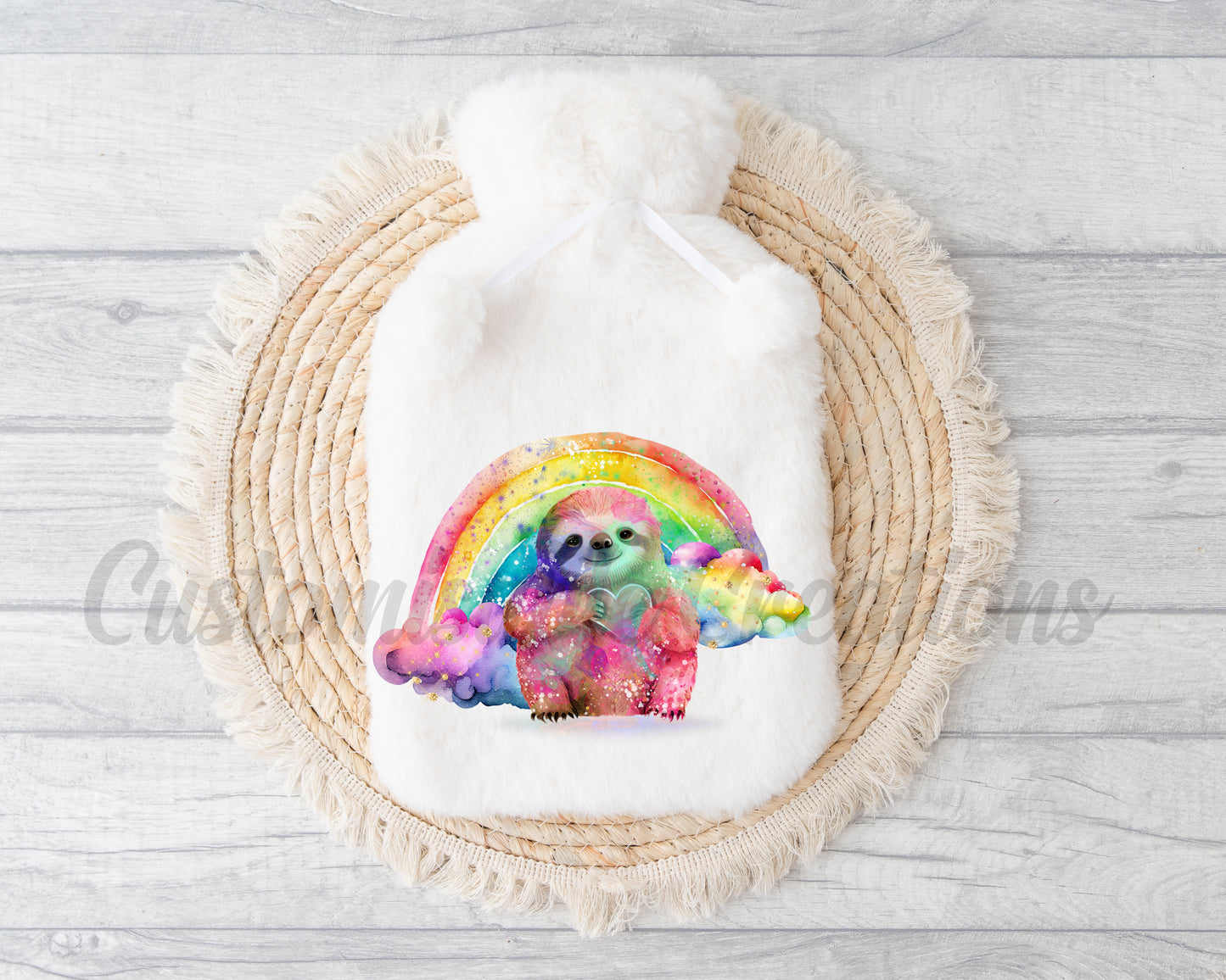 Rainbow Sloth Hot Water Bottle