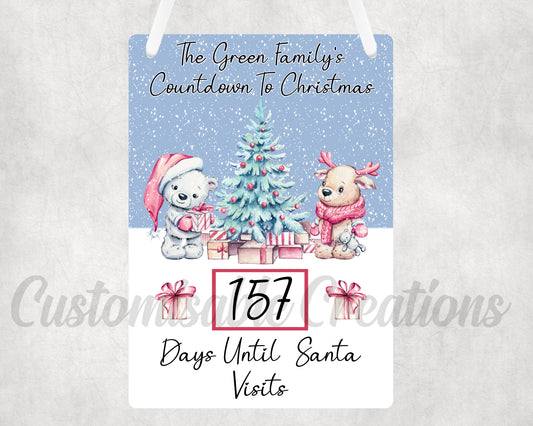 Christmas Bear Countdown Board