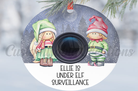 Christmas Elf Surveillance Bauble