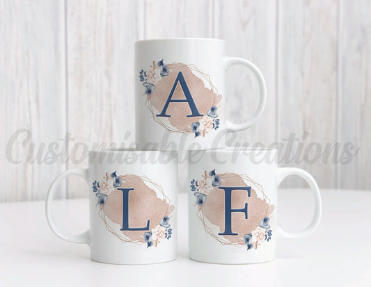 Floral Alphabet Mug