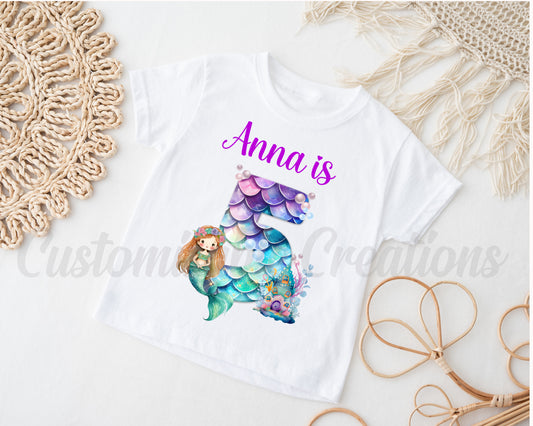 Mermaid Scales Birthday T-shirt