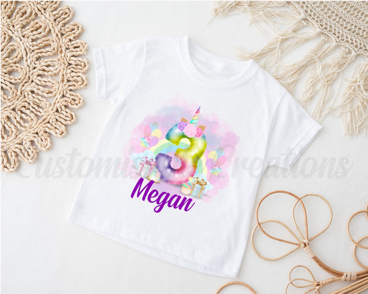 Unicorn Balloon Birthday T-shirt