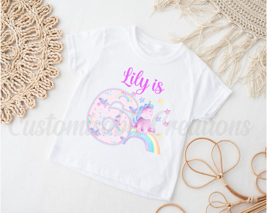 Unicorn Rainbow Birthday T-shirt